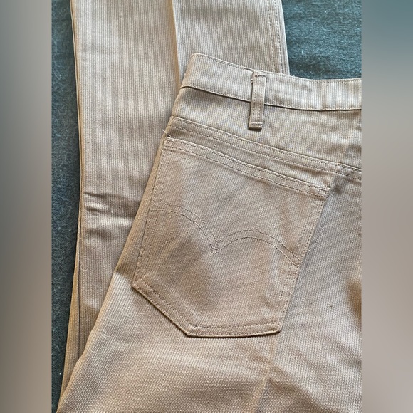 VTG 60’s Levi’s Deadstock Saddleman Black Tab Sta Prest Boot cut Jeans! 34x33 - Picture 7 of 16